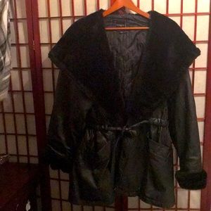 Genuine Leather coat , black size 1X